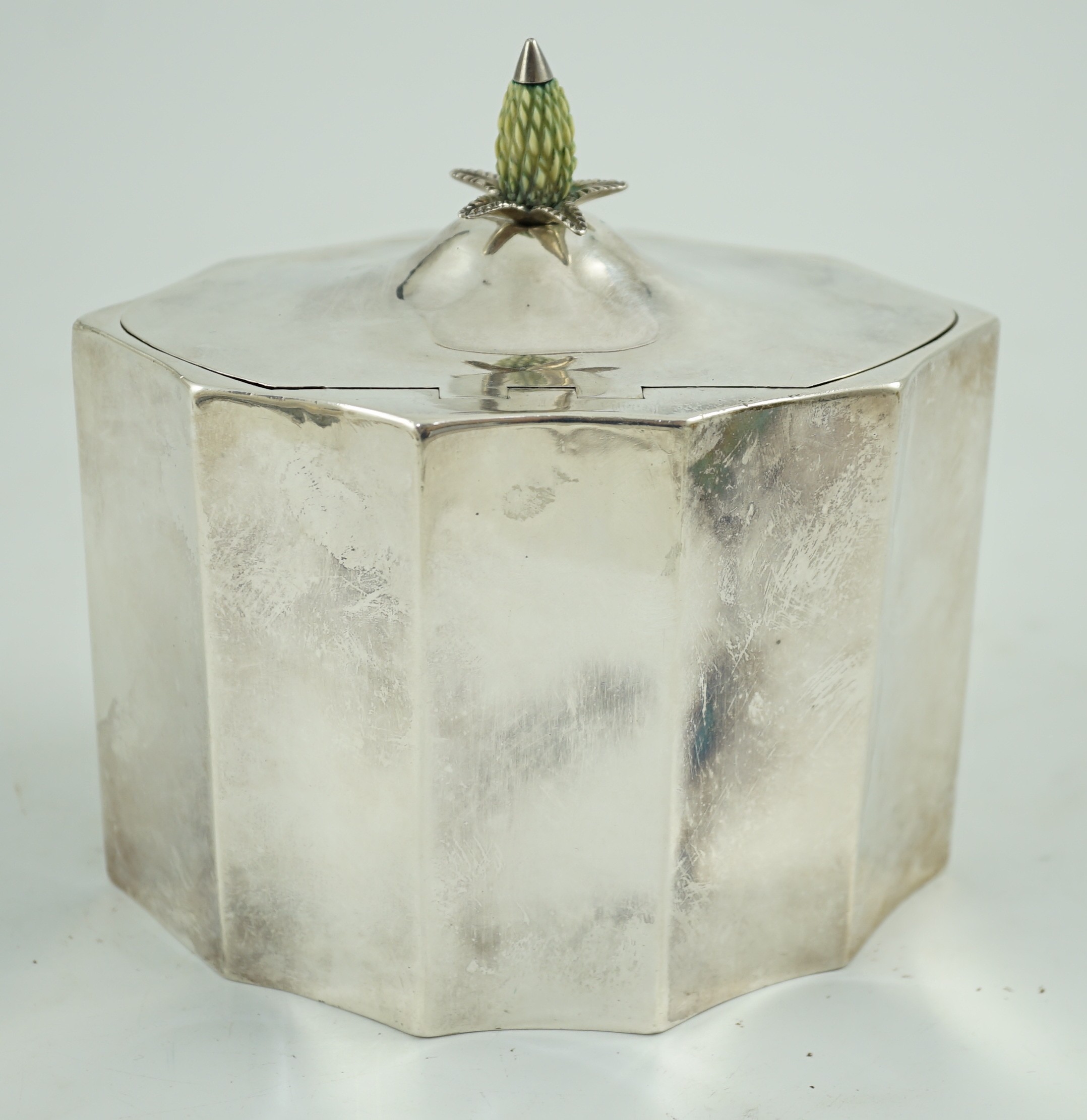 A George III oval tea caddy, by Henry Chawner